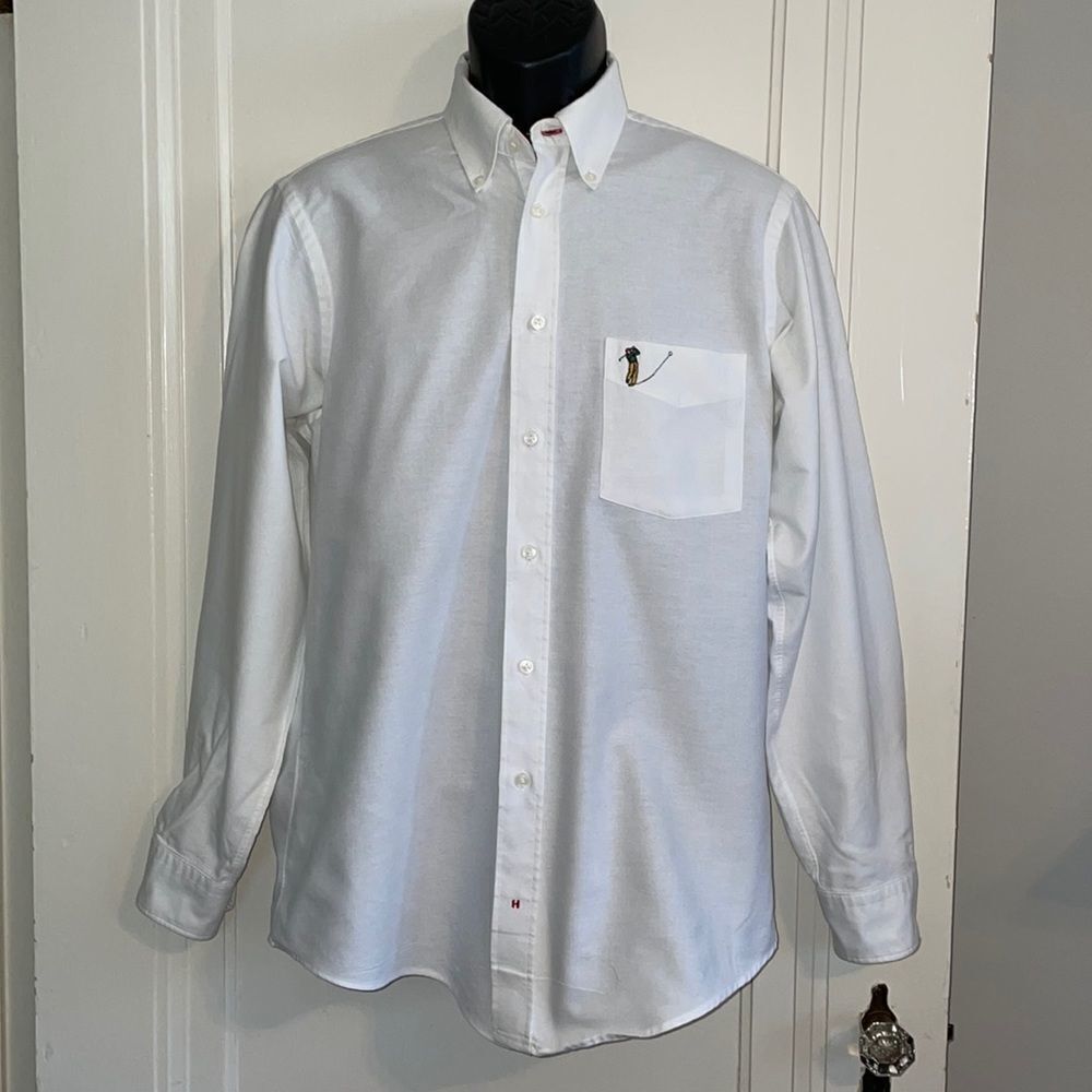 Hathaway Golf white button down shirt